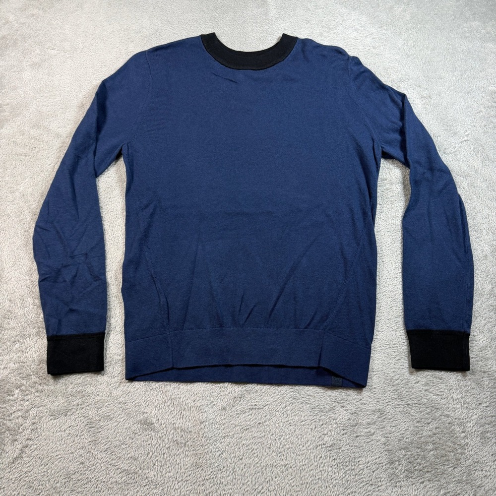 Lululemon Silk Blend Crewneck Sweater Women 4 Blue Long Sleeve